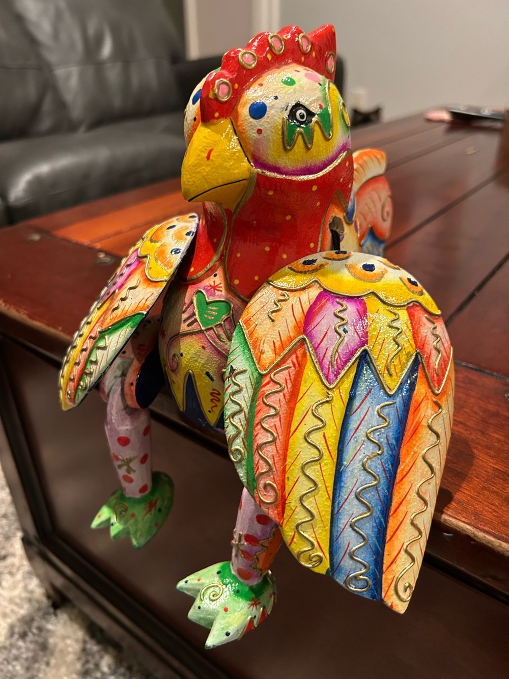 Painted colorful rooster